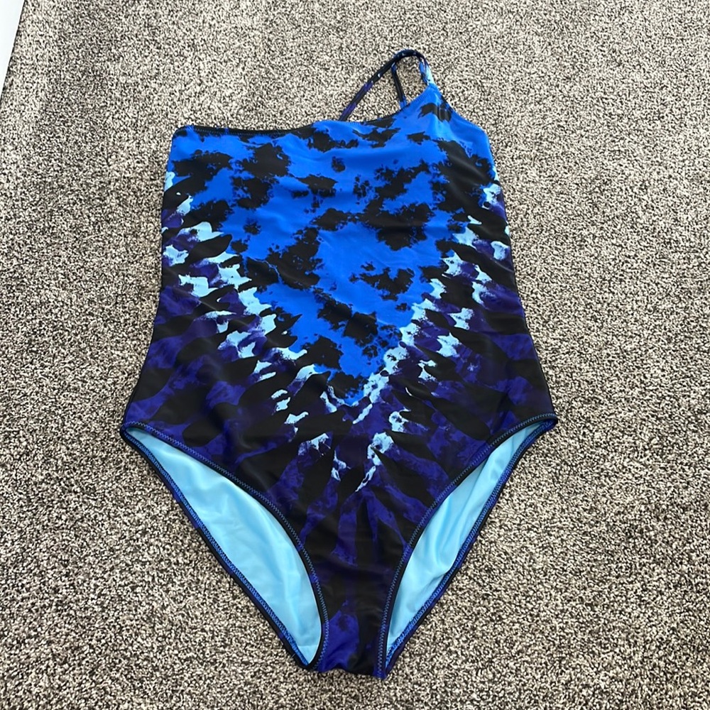 Aerie one shoulder tie dye one piece swimsuit